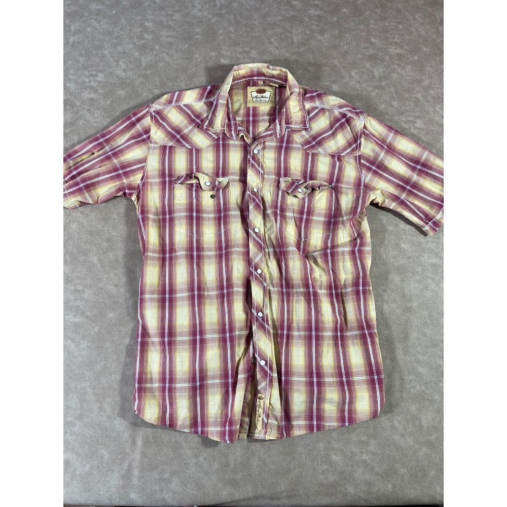 Larry Mahan‎ Cowboy Collection Western Pearl Snap Plaid Shirt Men’s XL